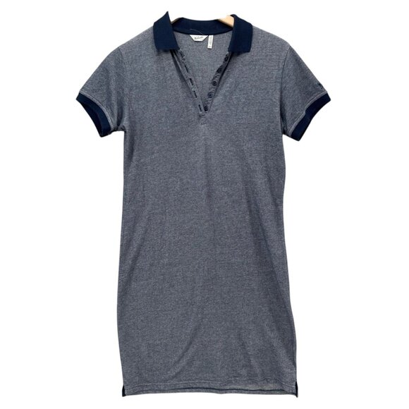 Woolrich Polo Shirt Dress Grey Collared Short Sleeve Knee Length Size M - Picture 1 of 9